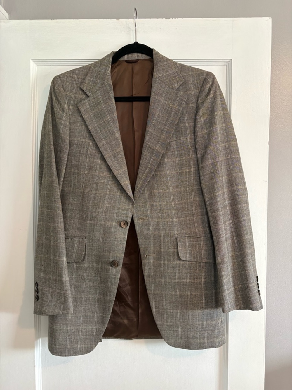 Givenchy Men's Classic Gray/Brown Plaid Blazer